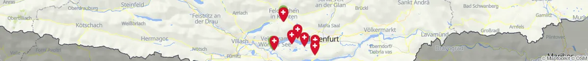 Kartenansicht für Apotheken-Notdienste in der Nähe von Pörtschach am Wörther See (Klagenfurt  (Land), Kärnten)